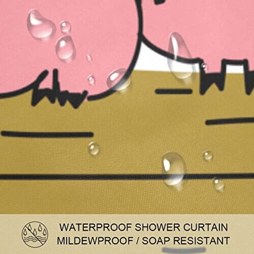 Rideau de douche Cochon multi-couleur variant 1 