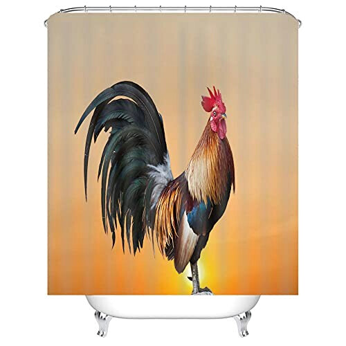 Rideau de douche Coq 170x180 cm variant 2 