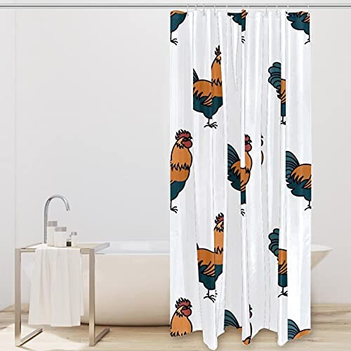 Rideau de douche Coq multicolore 152.4x182.9 cm variant 0 