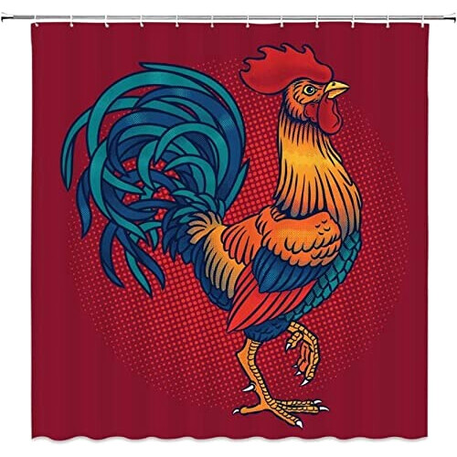 Rideau de douche Coq 80x180 cm