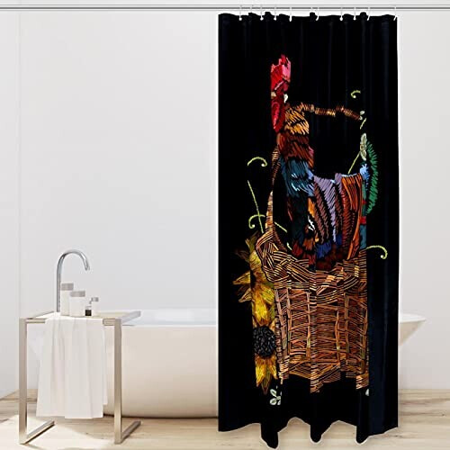 Rideau de douche Coq multicolore 152.4x182.9 cm variant 0 