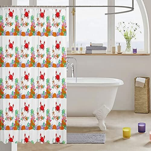Rideau de douche Crabe Étoile de mer 120x200 cm variant 1 