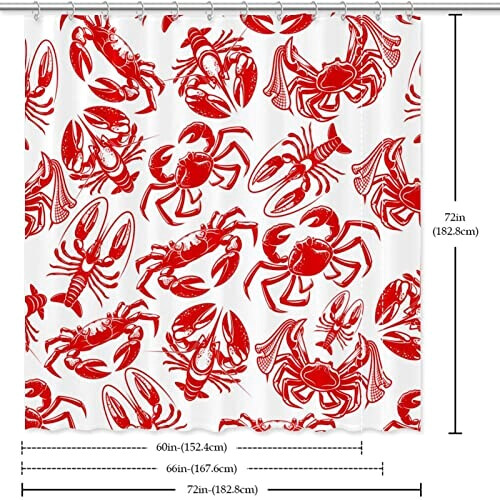 Rideau de douche Crabe multi-couleur variant 4 