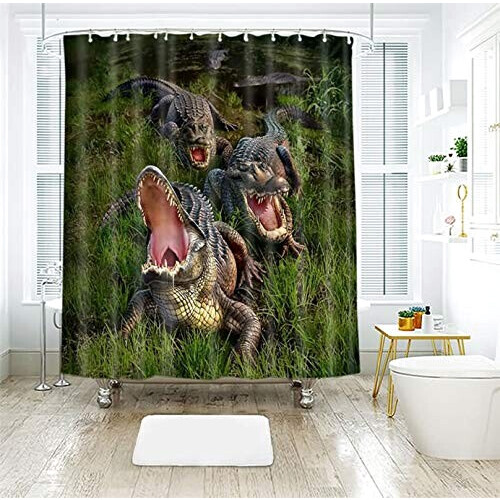 Rideau de douche Crocodile multicolore 120x180 cm variant 0 