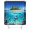 Rideau de douche Dauphin turquoise bleu 200x200 cm - miniature variant 1