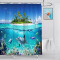 Rideau de douche Dauphin turquoise bleu 200x200 cm - miniature variant 2