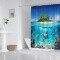 Rideau de douche Dauphin turquoise bleu 200x200 cm - miniature variant 3
