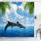 Rideau de douche Dauphin bleu vert 180x200 cm - miniature