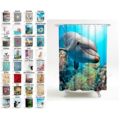 Rideau de douche Dauphin 180x200 cm