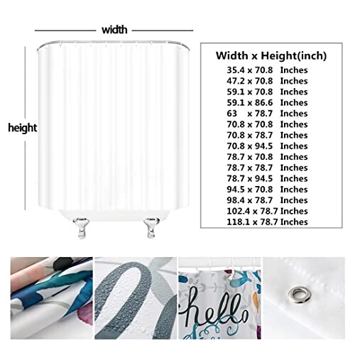 Rideau de douche Dauphin 90x180 cm variant 1 