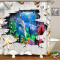 Rideau de douche Dauphin animal abstrait 120x180 cm - miniature
