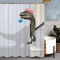 Rideau de douche Dinosaure blanc 180x180 cm - miniature variant 1