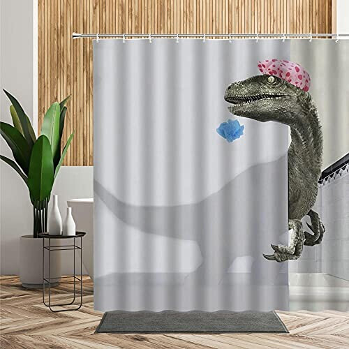 Rideau de douche Dinosaure gris