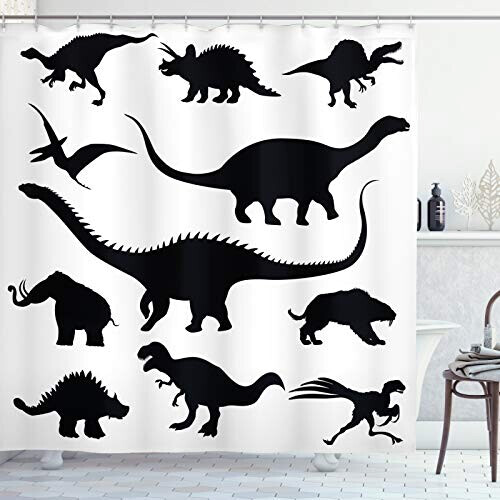 Rideau de douche Dinosaure gris taupe 175x200 cm