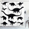 Rideau de douche Dinosaure gris taupe 175x200 cm - miniature
