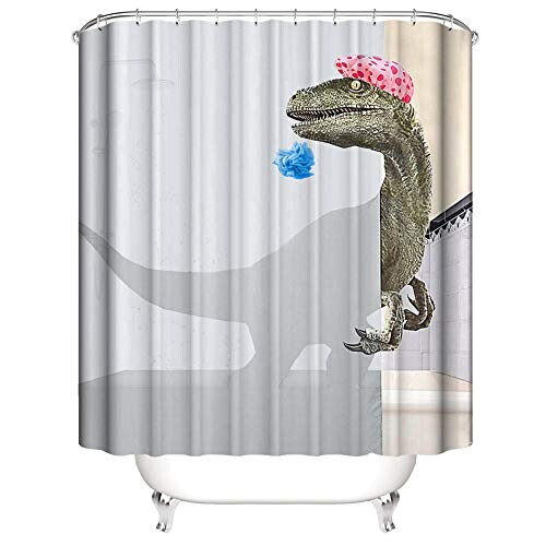 Rideau de douche Dinosaure gris 90x180 cm