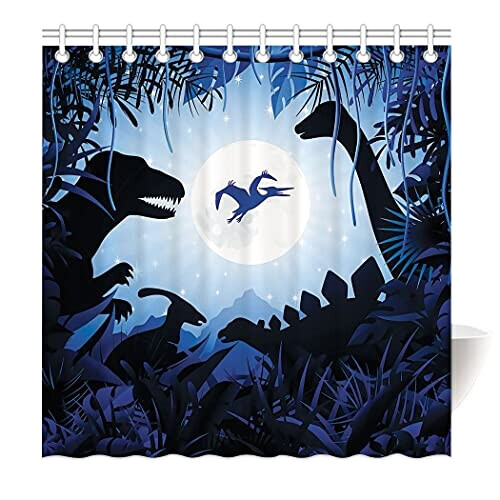 Rideau de douche Dinosaure bleu 180x200 cm