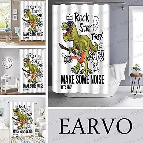 Rideau de douche Dinosaure blanc gray variant 2 