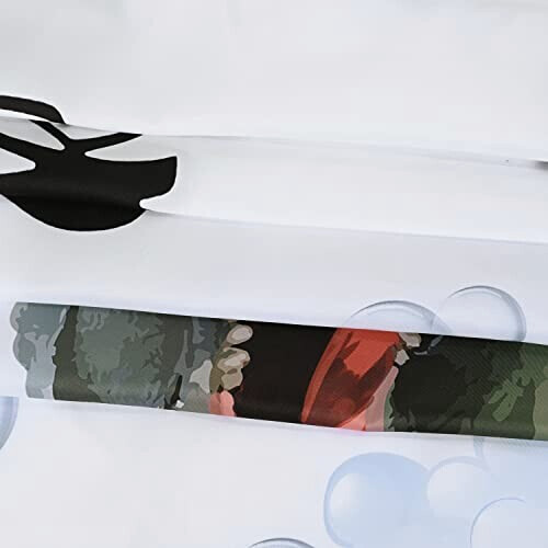 Rideau de douche Dinosaure blanc (blanc) 182.9x182.9 cm variant 4 