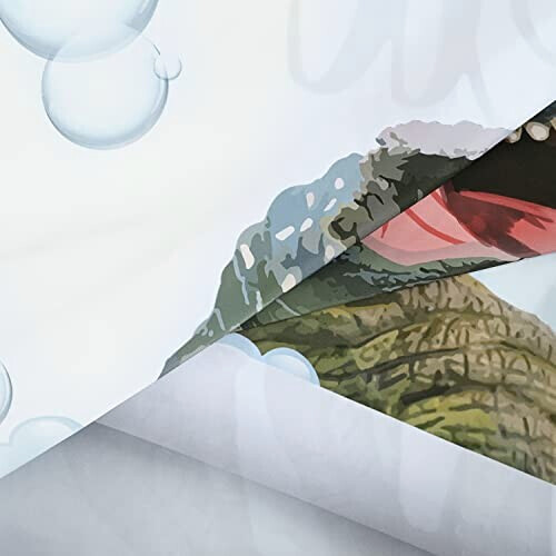 Rideau de douche Dinosaure blanc (blanc) 182.9x182.9 cm variant 5 