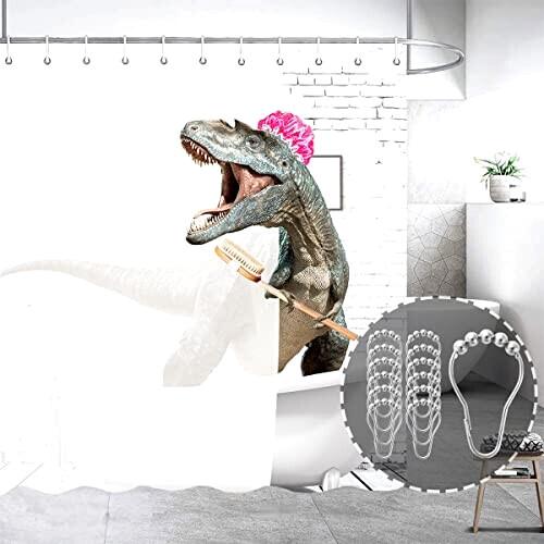 Rideau de douche Dinosaure 183x183 cm