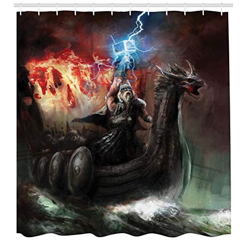 Rideau de douche Dragon multicolore 175x200 cm variant 0 