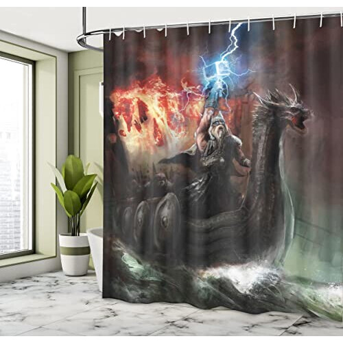 Rideau de douche Dragon multicolore 175x200 cm variant 1 