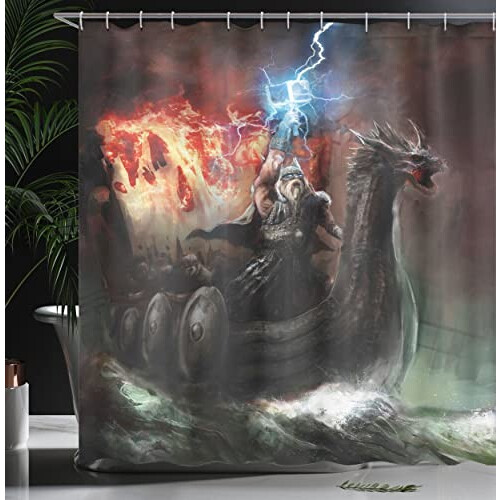Rideau de douche Dragon multicolore 175x200 cm variant 2 