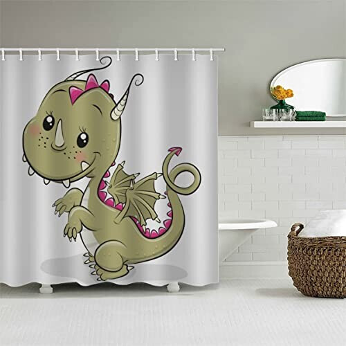 Rideau de douche Dragon couleur 180x200 cm variant 2 