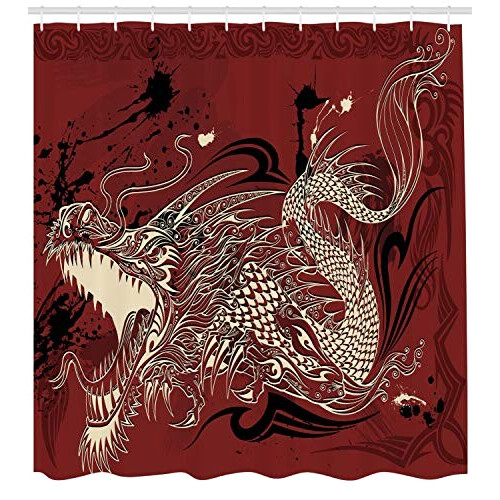 Rideau de douche Dragon ivoire et ruby 175x200 cm variant 0 