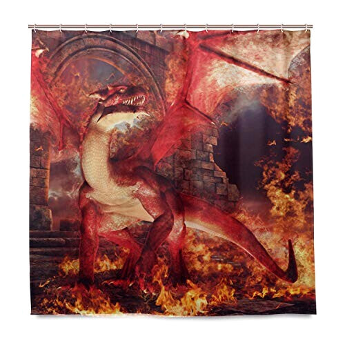 Rideau de douche Dragon multicolore