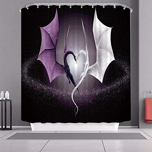 Rideau de douche Dragon violet x200 cm