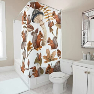 Rideau de douche Écureuil multicolore 91x180 cm