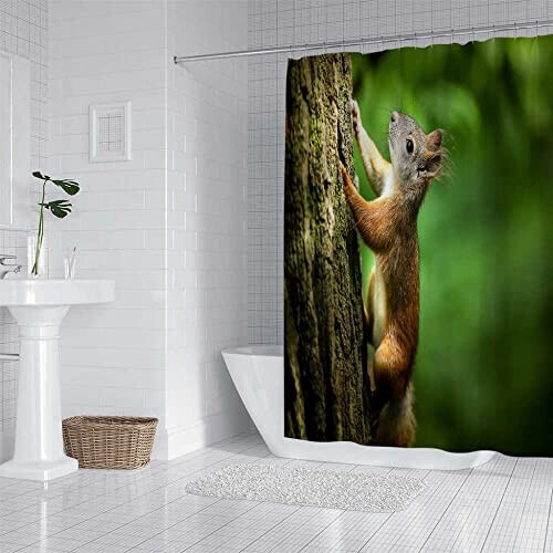 Rideau de douche Écureuil 180x180 cm variant 1 