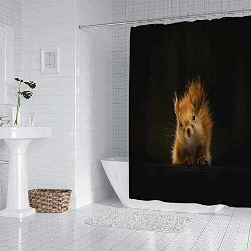 Rideau de douche Écureuil 180x180 cm variant 1 