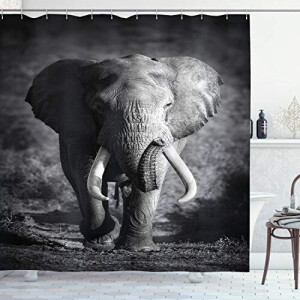 Rideau de douche Éléphant gris 175x200 cm