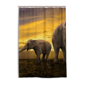 Rideau de douche Éléphant multicolore 122x183 cm
