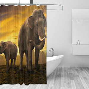 Rideau de douche Éléphant multicolore 183x183 cm