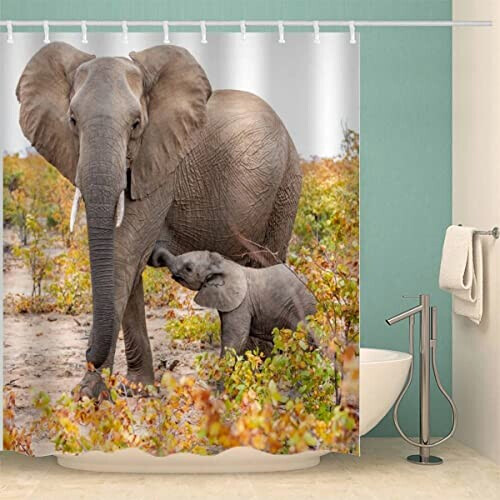 Rideau de douche Éléphant couleur 120x180 cm variant 2 