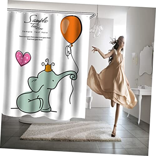 Rideau de douche Éléphant ballon 180x150 cm variant 3 