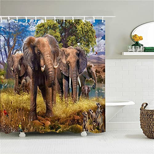 Rideau de douche Éléphant animal elephant 120x180 cm