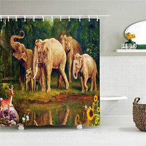 Rideau de douche Éléphant animal 120x180 cm