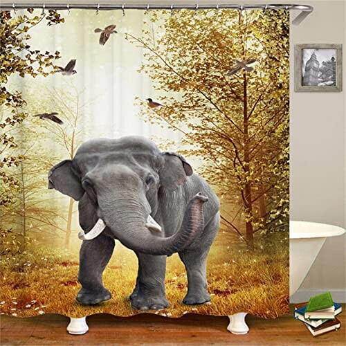 Rideau de douche Éléphant animal 150x180 cm