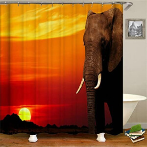 Rideau de douche Éléphant du soir 150x180 cm