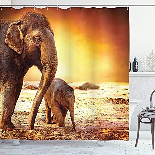 Rideau de douche Éléphant blanc 90x180 cm