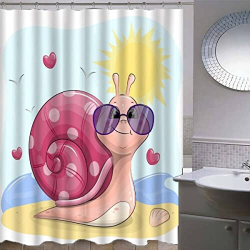 Rideau de douche Escargot couleur 120x180 cm variant 1 