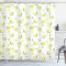 Rideau de douche Escargot blanc vert pistache et jaune 175x200 cm - miniature