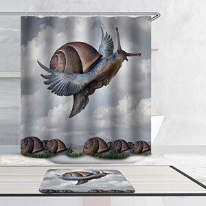 Rideau de douche Escargot gris pâle 180x180 cm