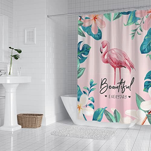 Rideau de douche Flamant rose 150x180 cm