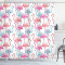 Rideau de douche Flamant rose bleu bébé saumon et rose 175x240 cm - miniature